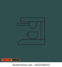 espresso machine icon design vector graphic of template, sign and symbol  
