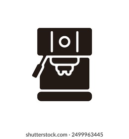 Espresso machine icon. Flat silhouette version.