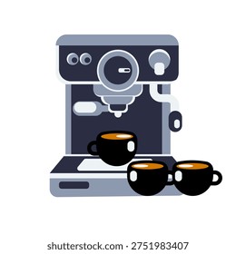 Espresso machine illustrations represent professional coffee brewing equipment used in cafés and restaurants. These visuals are useful for coffee menus, café branding, barista guides, and coffee related digital content.