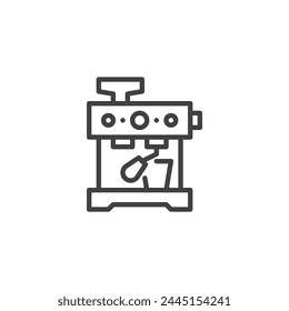 Espressomaschine Linie Symbol. Lineares Stil Zeichen für mobiles Konzept und Webdesign. Vektorgrafik-Symbol für die Umrisslinie der Kaffeemaschine. Symbol, Logo-Darstellung. Vektorgrafik-Grafiken