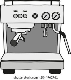 Espresso Machine, Portafilter Machine, Coffee Machine Illustration 