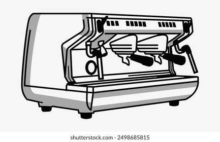 Espresso Machine Vector Espresso Coffee Machine Outline Illustration