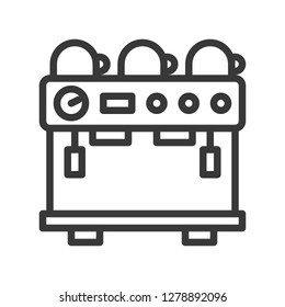 Espresso machine vector, coffee related line design editable stroke icon