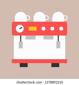 Espresso machine vector, coffee related flat design icon