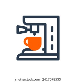 Espresso Machine Vector Icon Illustration with Smart Features