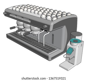 Espresso machine vector illustration on whiye background