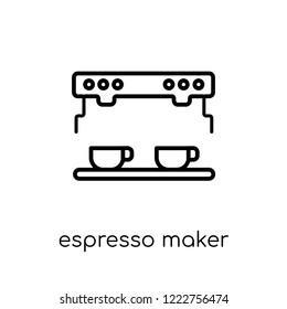 espresso maker icon. Trendy modern flat linear vector espresso maker icon on white background from thin line Electronic devices collection, outline vector illustration