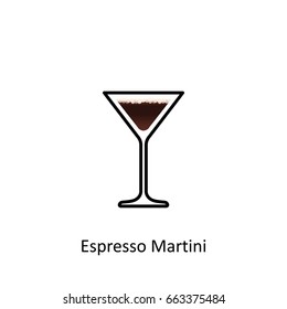 Espresso Martini cocktail icon in flat style. Vector illustration