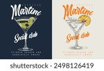 Espresso Martini Social Club Vintage Summer Cocktail T shirt Design, Cocktails retro poster vector, Party poster design. Drinks, Cocktails, Typography. Vintage pencil sketch. Engraving style. Labels