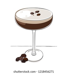 Espresso Martini Vector Illustration