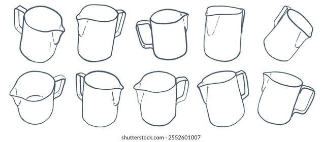 Icono de olla de leche expreso aislado en el fondo. Símbolo de leche al vapor moderno, simple, Vector, ícono para diseño de Sitio web, App móvil, ui. Ilustración vectorial