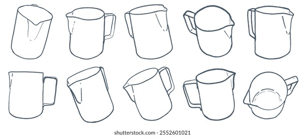 Icono de olla de leche expreso aislado en el fondo. Símbolo de leche al vapor moderno, simple, Vector, ícono para diseño de Sitio web, App móvil, ui. Ilustración vectorial