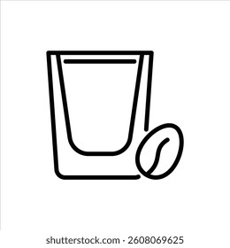 espresso outline icon. espresso shot black line illustration.