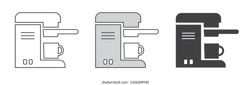 espresso and porta filter - vector design concept icon on white background