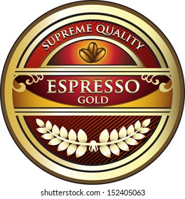 Espresso Red Vintage Label