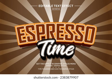 Espresso time 3D editable text effect template