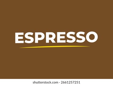 ESPRESSO Typografie auf braunem Hintergrund - Bold Coffee Word Art
