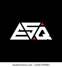 Diseño del logotipo de la letra del triángulo ESQ con forma de triángulo. Monograma de diseño del logotipo del triángulo ESQ. Plantilla de logotipo vectorial del triángulo ESQ con color rojo. Logo triangular ESQ Diseño sencillo, elegante y lujoso.