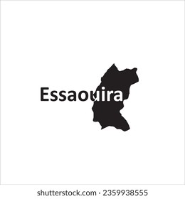 Essaouira Morocco map and black letter design on white background