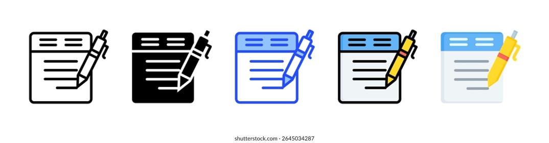Essay Icon Collection With Multiple Styles