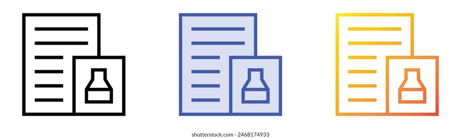 essay icon. Linear, Blue Fill and Gradient Style Design Isolated On White Background