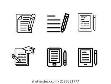 essay icon or logo isolated sign symbol vector illustration - Collection of high quality black style vector icons