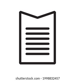 essay icon or logo vector illustration of isolated sign symbol, vector illustration with high quality black outline.