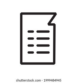 essay icon or logo vector illustration of isolated sign symbol, vector illustration with high quality black outline.