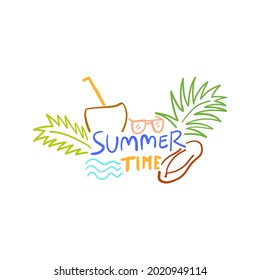 essay illustration about summer, writing concept and decoration