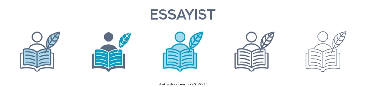 Elemento Ensayista Para Diseño Gráfico - Estilos Múltiples. Ilustración vectorial De Dos Colores Y Negro. Los Diseños Múltiples De Los Iconos Se Pueden Utilizar Para El Móvil, Ui, Web