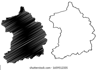 Essener Stadt (Bundesrepublik Deutschland, Nordrhein-Westfalen), Vektorillustration-Abbildung, Skizzebalkarte Essener Stadtplan