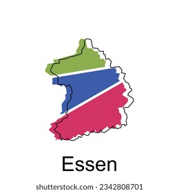 Ilustración vectorial de Essen City de Alemania, plantilla vectorial con estilo de esbozo gráfico aislado en fondo blanco