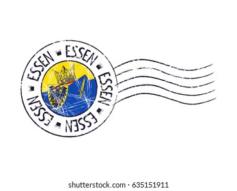 Essen city grunge postal rubber stamp against white background