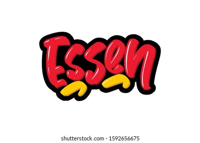 Essen City lettering text. Vector illustration logo text for webpage, print and advertising