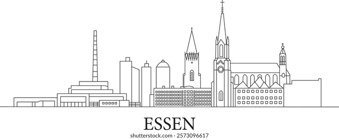 Essen City Line Draw Simple Minimalist