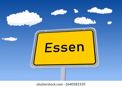Essen city sign in Germany. City name welcome road sign vector illustration.