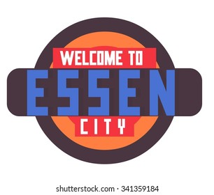 Essen in germany is Beautiful city to visit on holiday, vector cartoon illustration