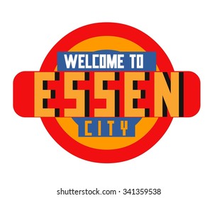 Essen in germany is Beautiful city to visit on holiday, vector cartoon illustration