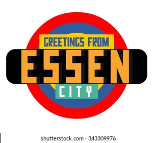 Essen in germany is Beautiful city to visit on holiday, vector cartoon illustration