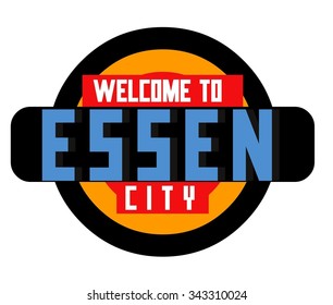 Essen in germany is Beautiful city to visit on holiday, vector cartoon illustration