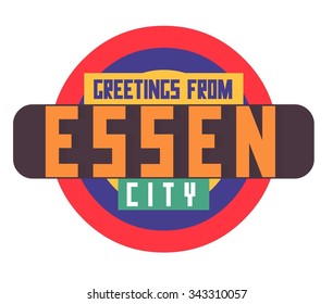 Essen in germany is Beautiful city to visit on holiday, vector cartoon illustration