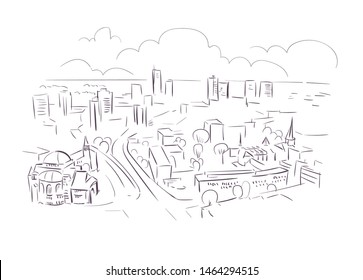 Essen Germany Europe vector sketch city illustration line art