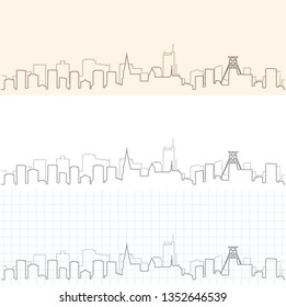 Essen Hand Drawn Skyline