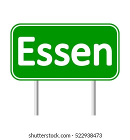 Essen road sign isolated on white background.