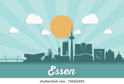 Essen skyline - Germany - vector illustration