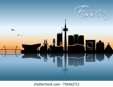 Essen skyline - Germany - vector illustration