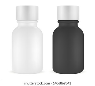 Essence Bottle Set. Face Serum. Cosmetic Product Vial. Medicine Packaging Isolatedon White. Skincare Treatment Dropper Essential Glass Container Mock Up. Eye Aging Collagen Moisture Pot.