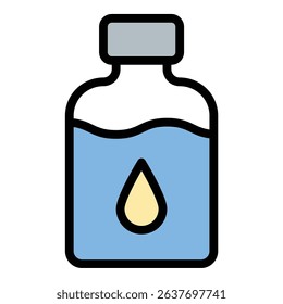 Essence icon flat line style illustration representing skincare treatment and hydration, suitable for beauty, wellness, and personal care-related projects