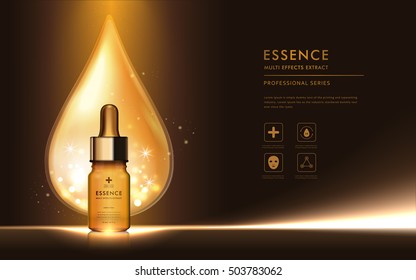 essence multi effect extract blank package model, 3d illustration for cosmetic ads or magazine