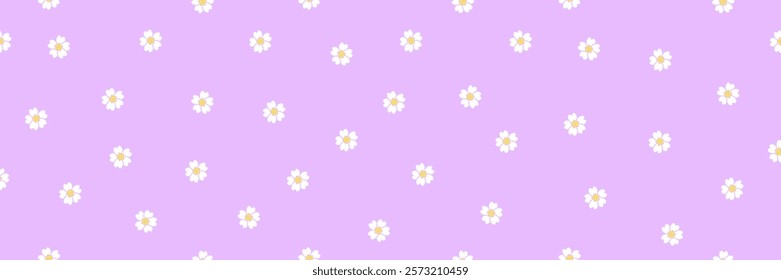 Essence of Spring: White Primula Petals on Lilac Web Banner